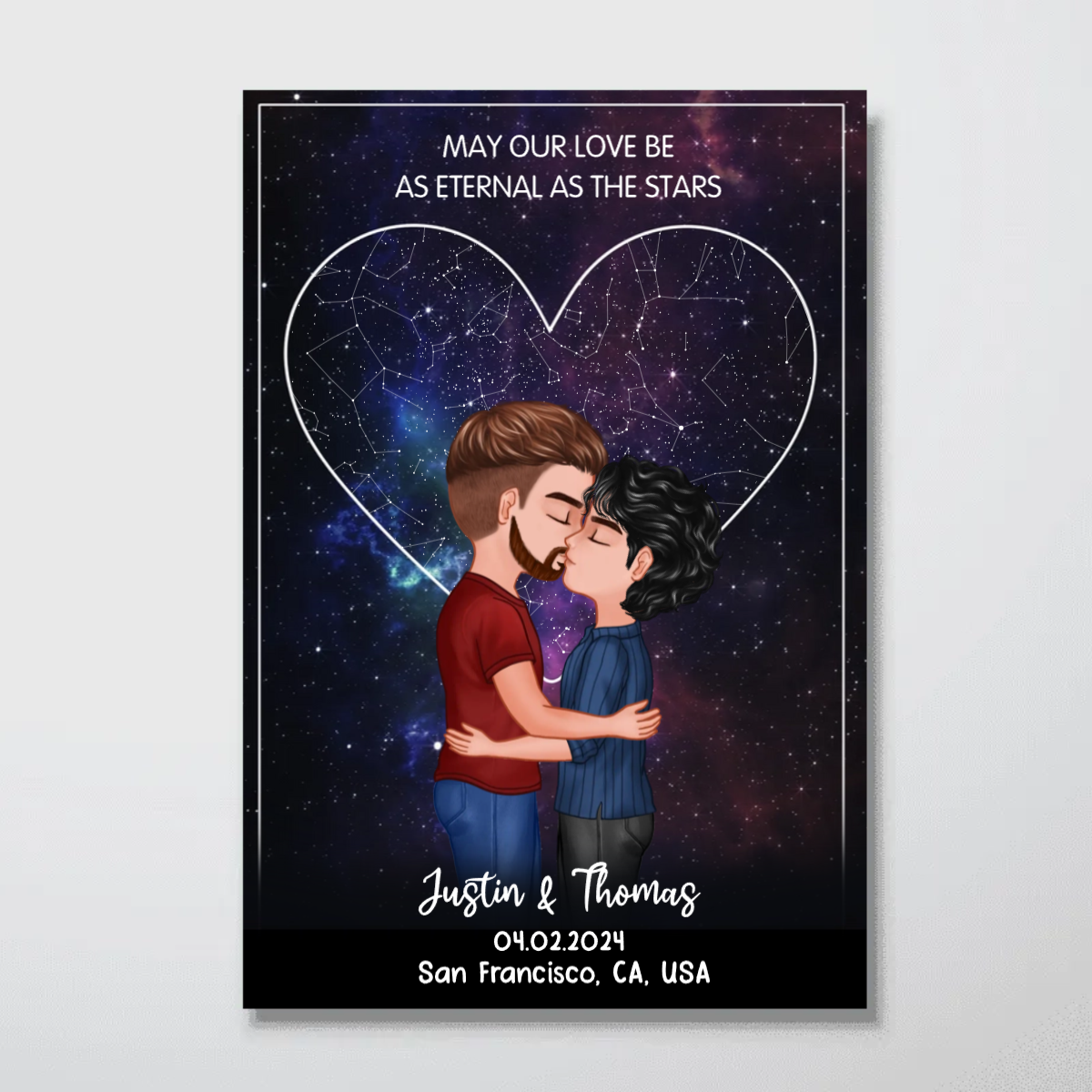May Our Love Be as Eternal as the Stars Personalized Poster, Custom Star Map by Date & Location, Unique Heartfelt Anniversary, Birthday Gift for him, Gift for her