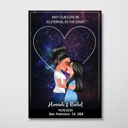 May Our Love Be as Eternal as the Stars Personalized Poster, Custom Star Map by Date & Location, Unique Heartfelt Anniversary, Birthday Gift for him, Gift for her