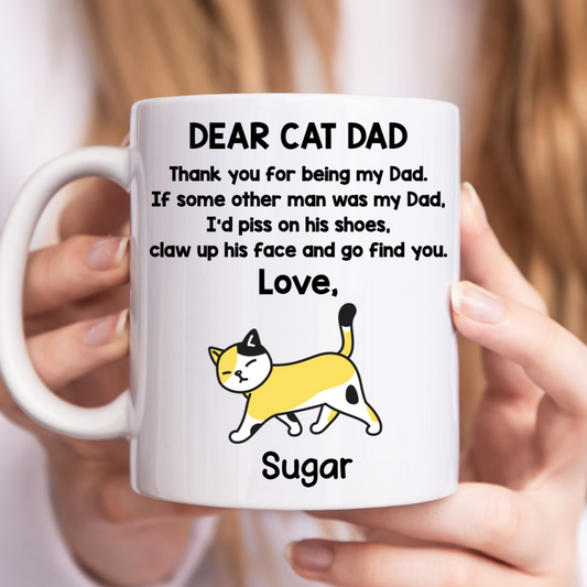 Dear Cat Dad -  Personalized Mug