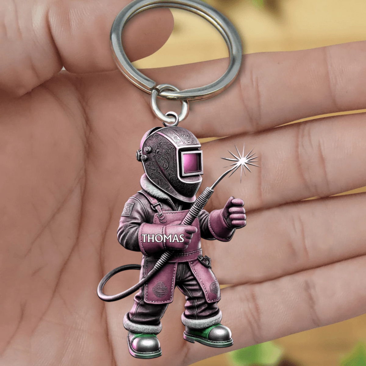 Personalized Welder Custom Name Keychain