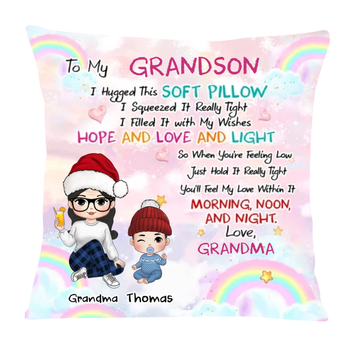 Personalized Gift For Granddaughter Hug This Pillow