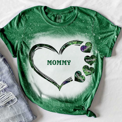 Sparkling Grandma - Mom With Sweet Heart Kids, Multi Colors Personalized 3D T-Shirt