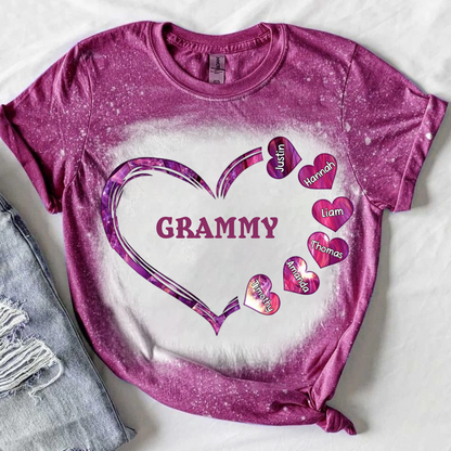 Sparkling Grandma - Mom With Sweet Heart Kids, Multi Colors Personalized 3D T-Shirt