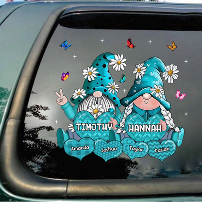 Colorful Grandpa- Grandma Doll Loves Sweet Heart Kids Personalized Decal