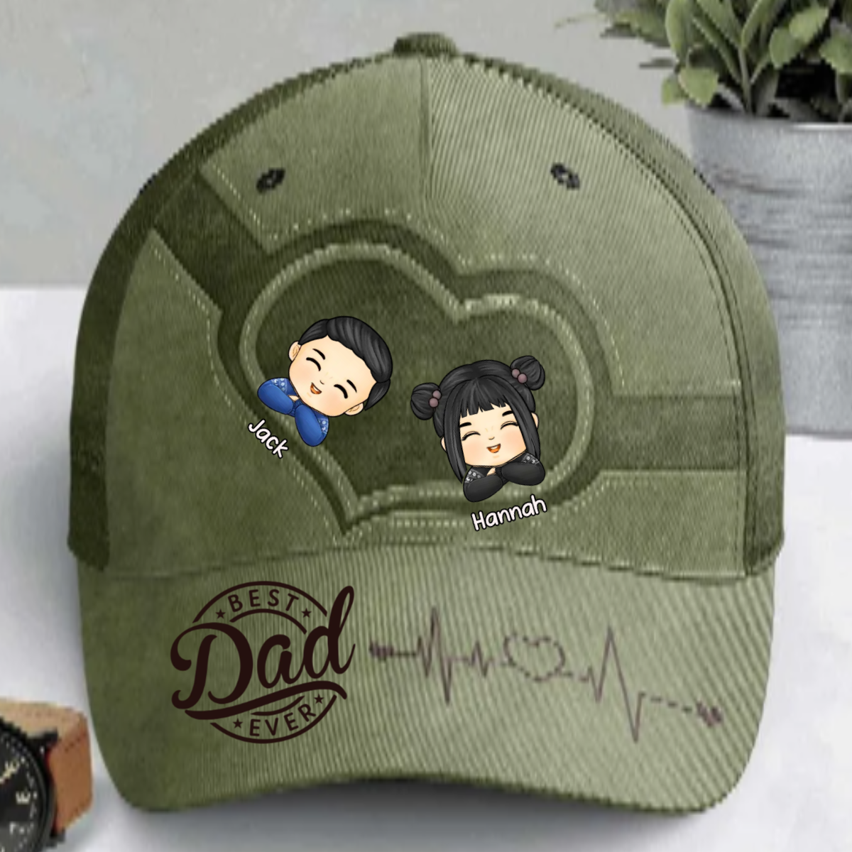Best Dad Ever - Family Personalized Custom Hat, All Over Print Classic Cap - Father's Day, Gift For Dad, Grandpa