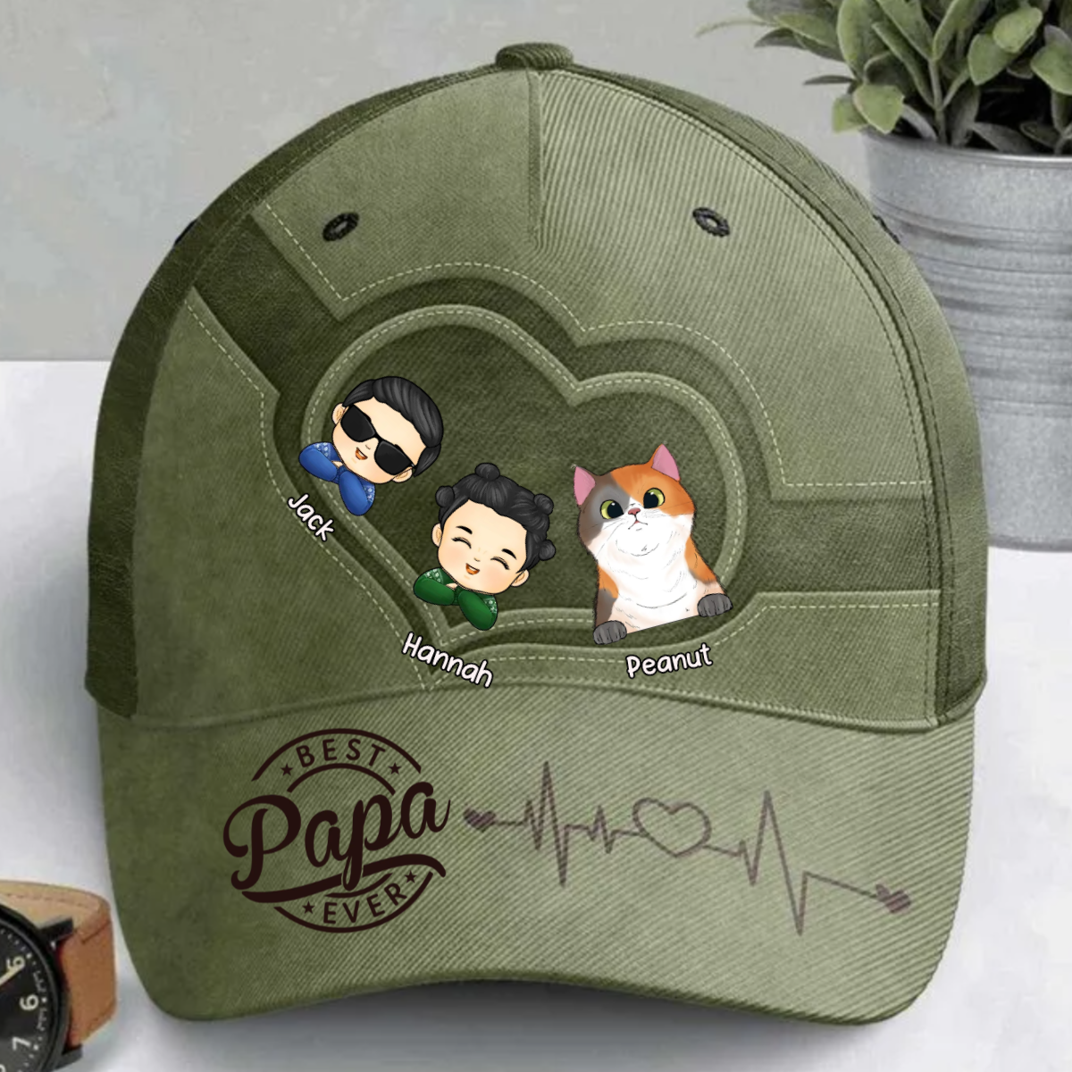 Best Dad Ever - Family Personalized Custom Hat, All Over Print Classic Cap - Father's Day, Gift For Dad, Grandpa