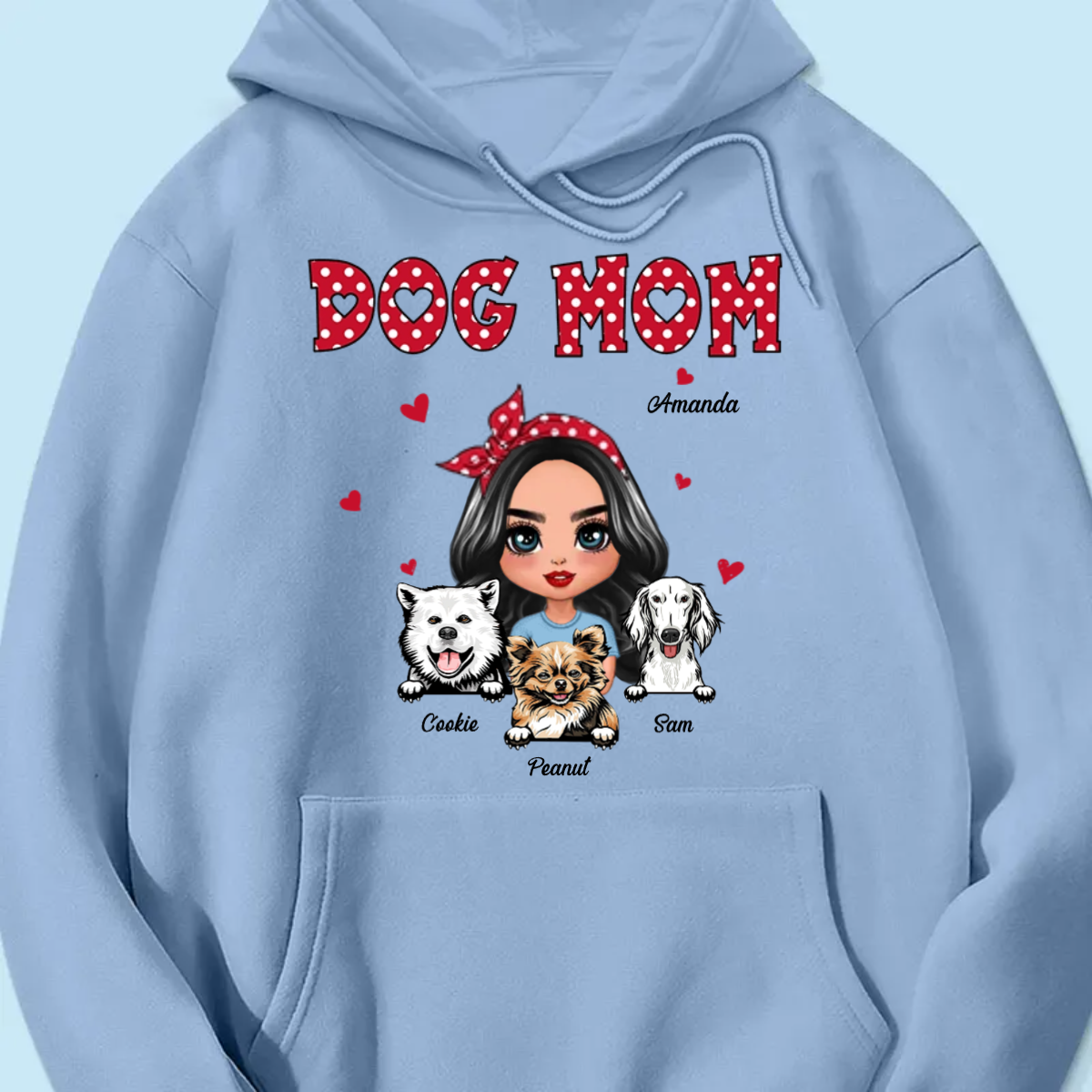 Polka Dot Pattern Doll Dog Mom Gift For Dog Lovers Personalized Shirt