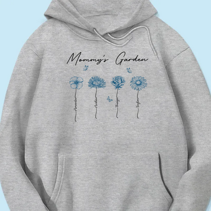 Grandma's Garden Retro Vintage Birthmonth Flowers Personalized Shirt, Grandkids Names Floral Gift for Grandma, Mom