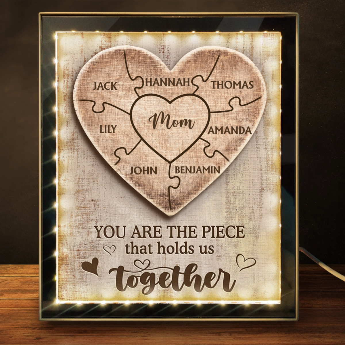 Hold Us Together - Personalized LED Mirror Frame Lamp