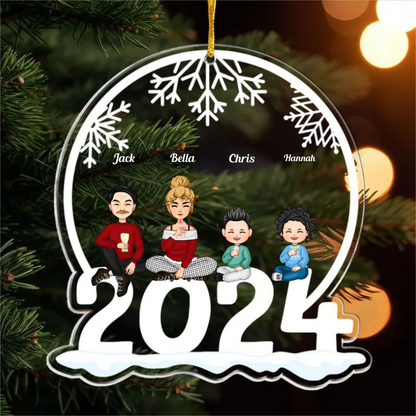 Family Of 3, 4, 5, 6 Jolly Christmas - Personalized 2024 Family Ornament