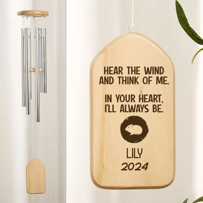 Pet Lovers - Hear The Wind And Think Of Me Dog Cat Memorial - Personalized Wind Chimes