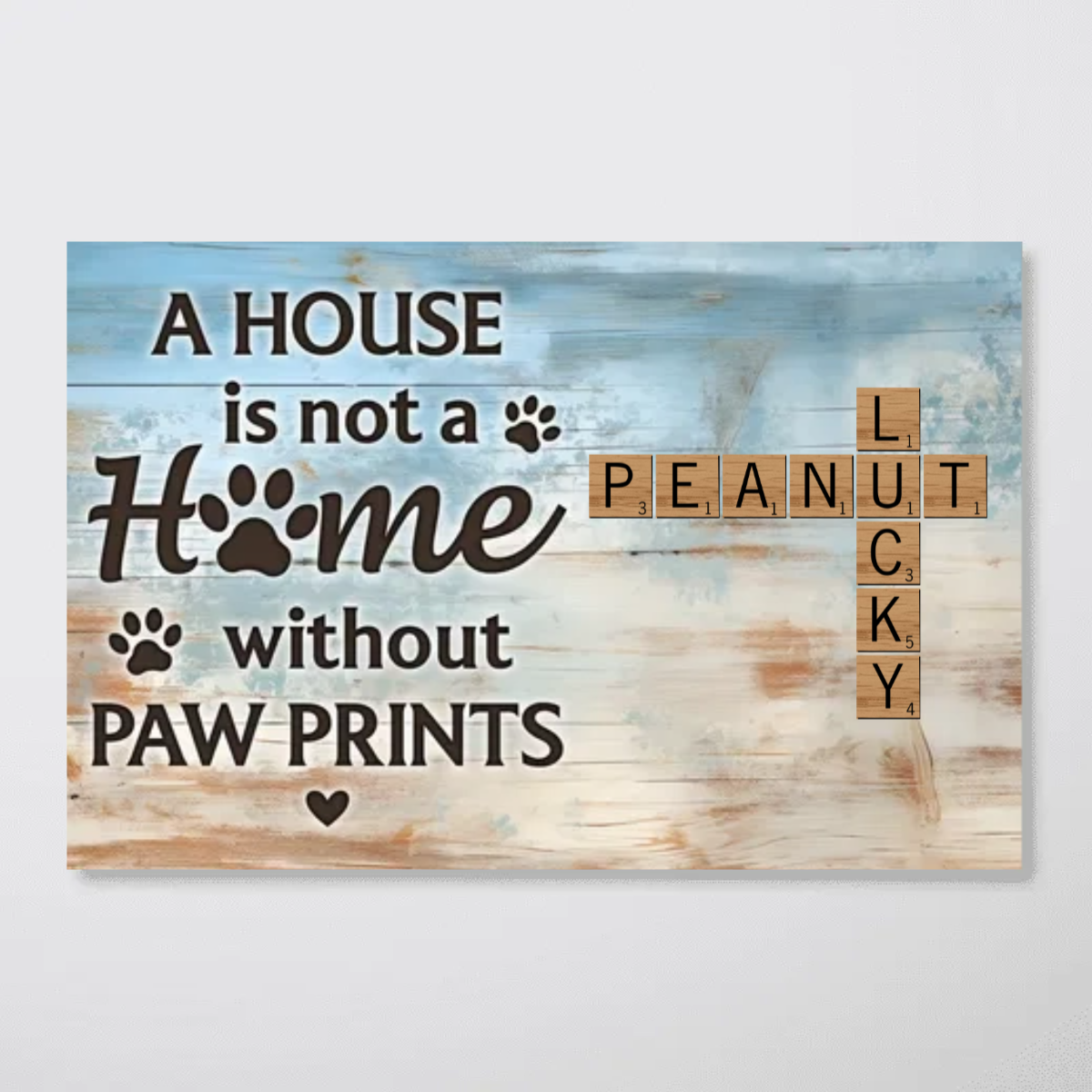 Home With Paw Prints Pet Crossword Puzzle Art Personalized Poster