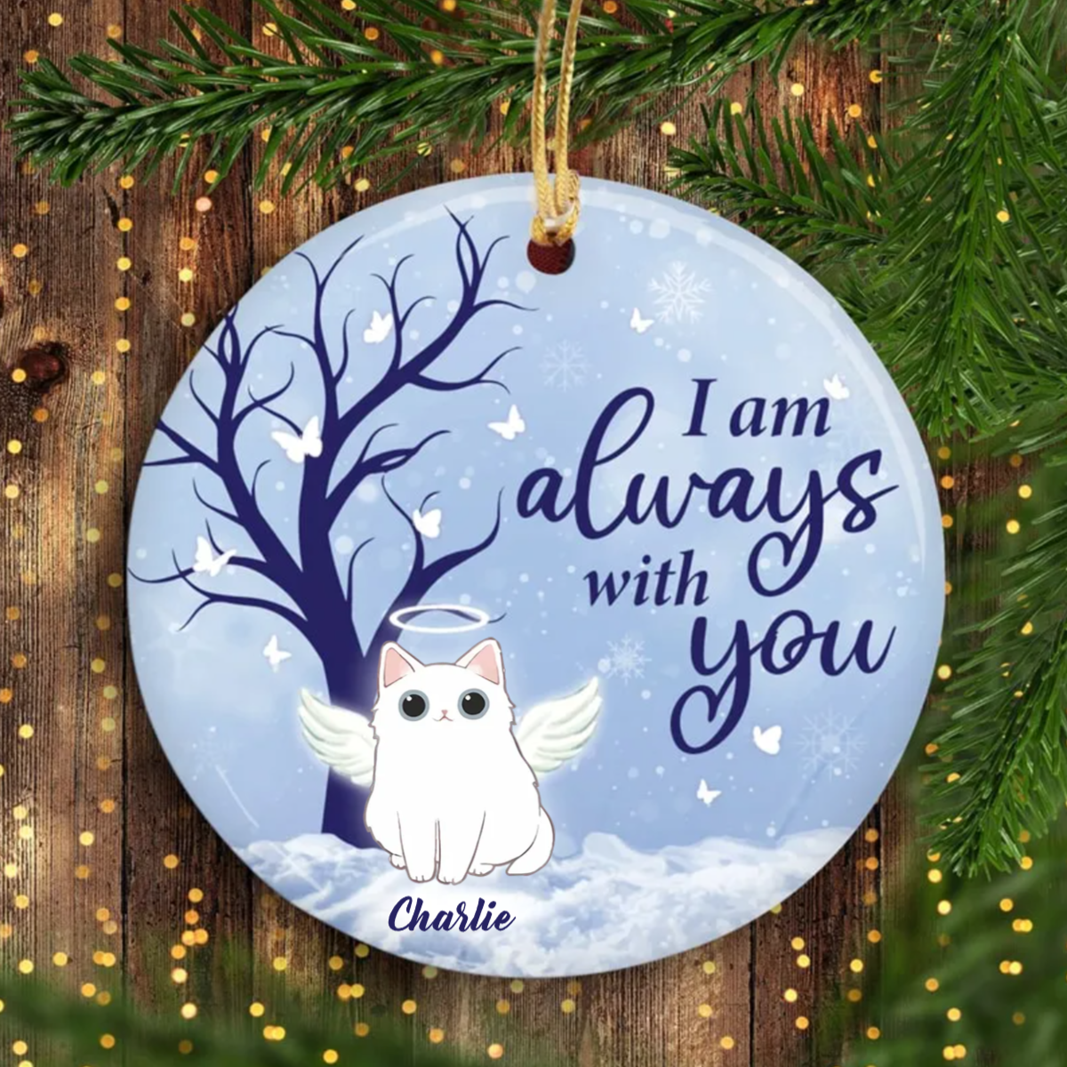 I Am Always With You Personalized Cat Decorative Memorial Ornament