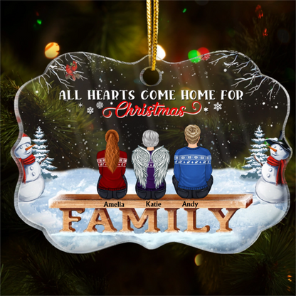 Family Where Begins And Love Never Ends - Memorial Gift - Christmas Gift - Personalized Custom Medallion Acrylic Ornament