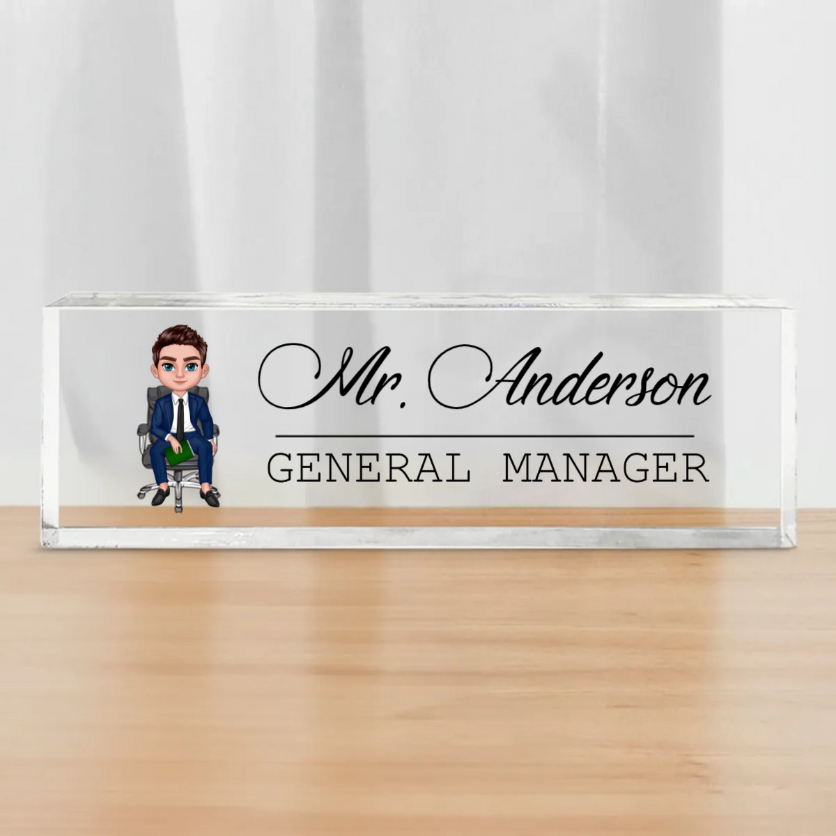 Woman Man Office Personalized Acrylic Desk Name Plate, Office Desk Decor, Gift For Colleagues, Coworkers