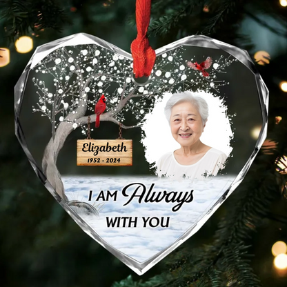 Personalized Memorial Keepsakes Gift I'm Always With You Heart Ornament