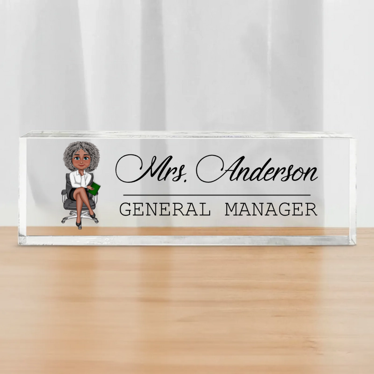 Woman Man Office Personalized Acrylic Desk Name Plate, Office Desk Decor, Gift For Colleagues, Coworkers