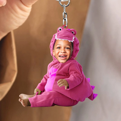 Personalized Cute Kid Dinosaurus Acrylic Keychain