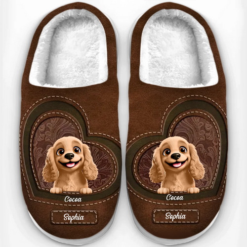 Every Step Filled With Love - Dog & Cat Personalized Custom Fluffy Slippers - Mother's Day, Gift For Pet Owners, Pet Lovers