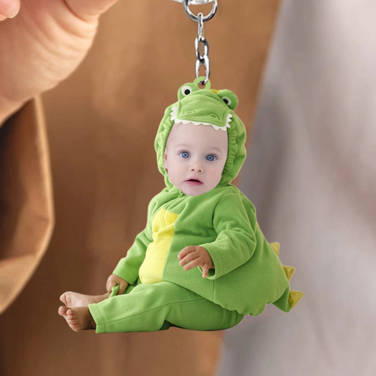 Personalized Cute Kid Dinosaurus Acrylic Keychain