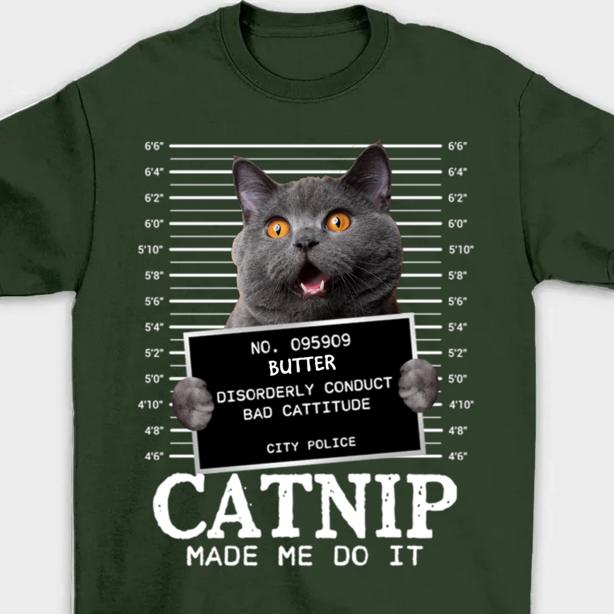 Custom Photo Cat Crimes Catnip Made Me Do It - Cat Personalized Custom Unisex T-shirt - Gift For Pet Owners, Pet Lovers