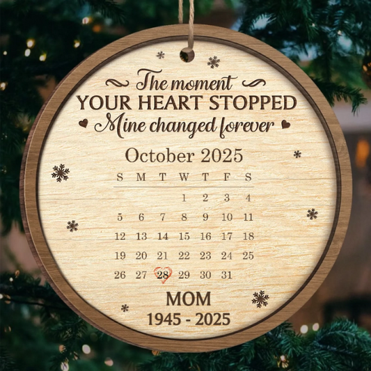 Custom Wood Ornament - Personalized Christmas Memorial Sympathy Gifts For Loss Of Mom, Dad - I’ll Hold You In My Heart Forever