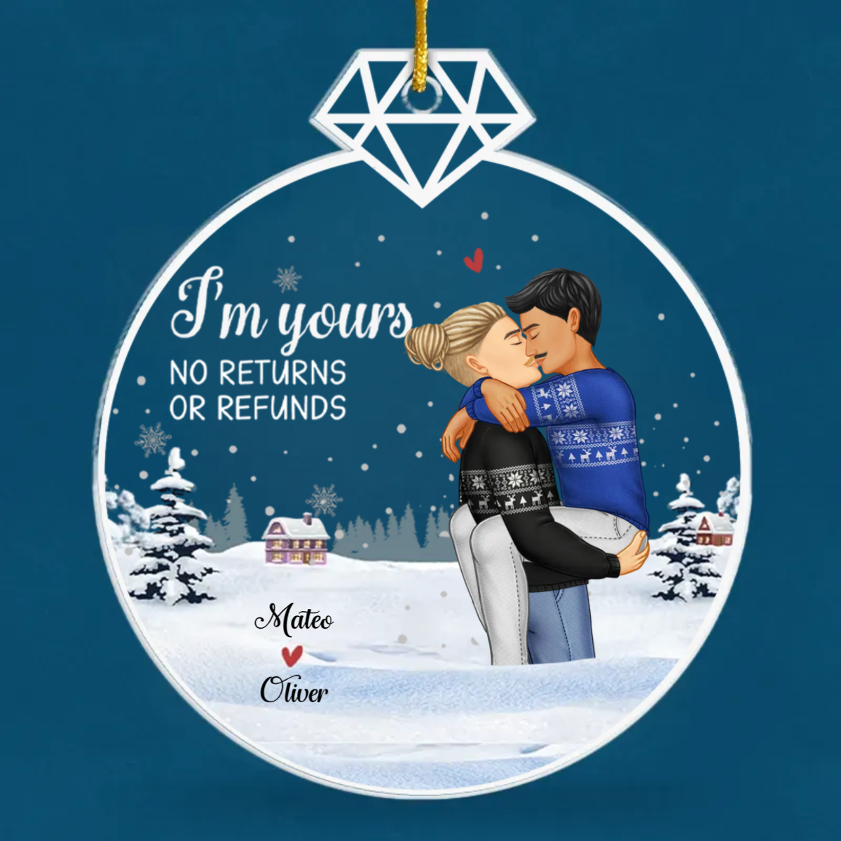 Our First Christmas Together - Couple Personalized Custom Ornament - Acrylic Custom Shaped - Christmas Gift For Husband Wife, Anniversary