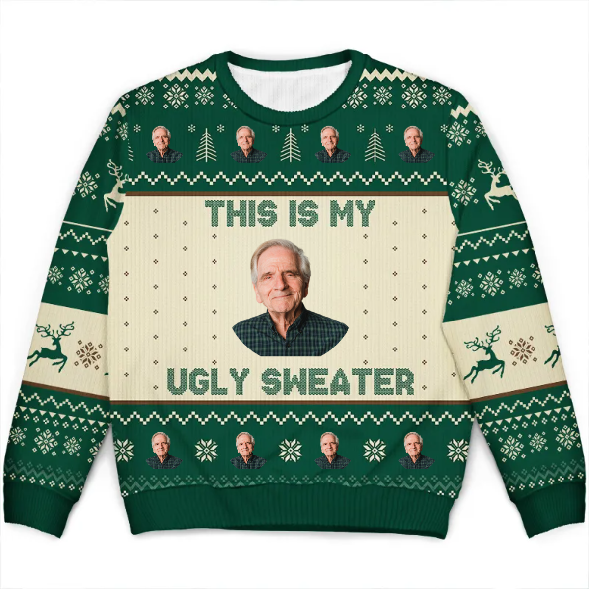 Custom Photo This Is My Ugly Sweater - Christmas, Gift For Yourself - Personalized Unisex Ugly Sweater