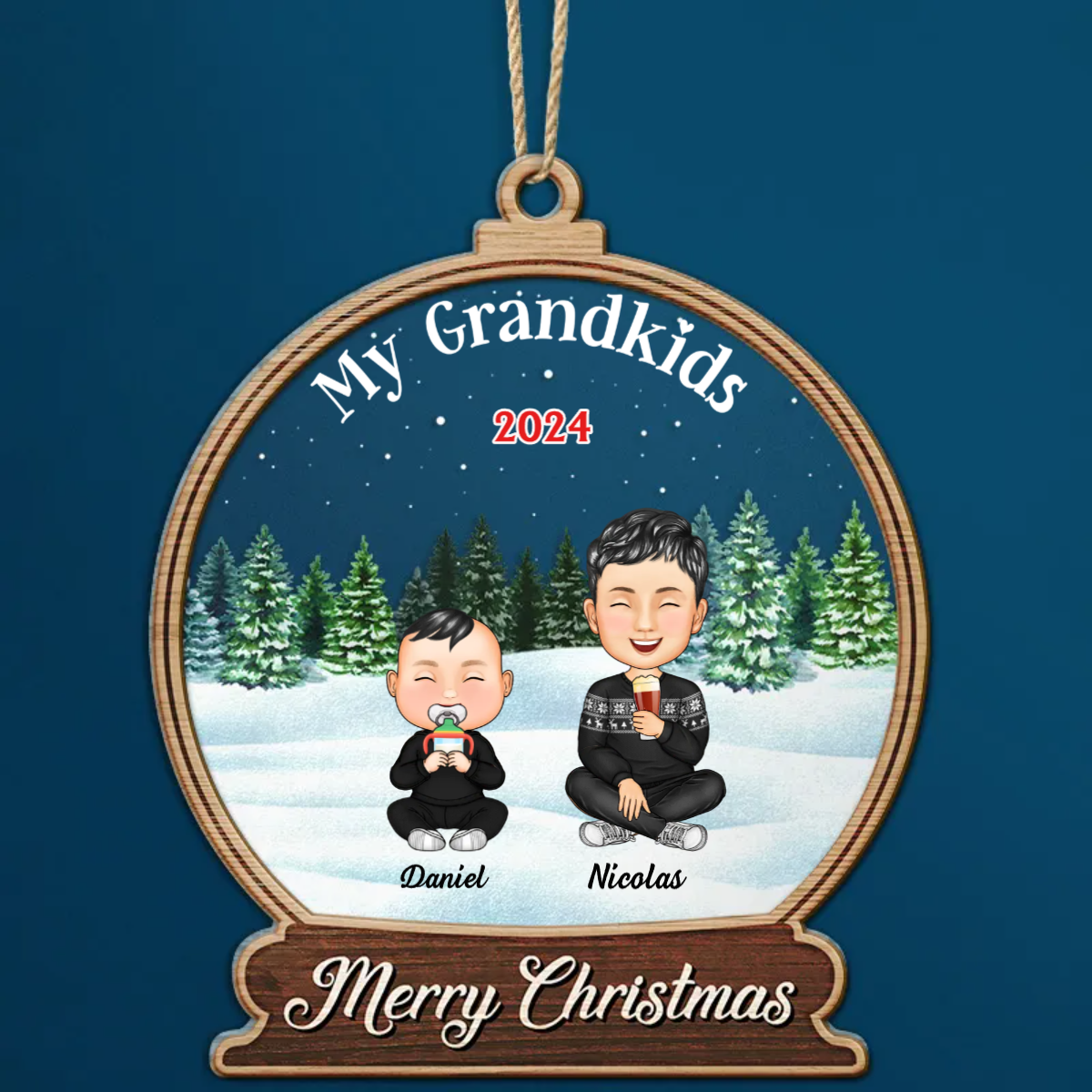 Our Grandkids Children - Personalized 2-Layered Ornament