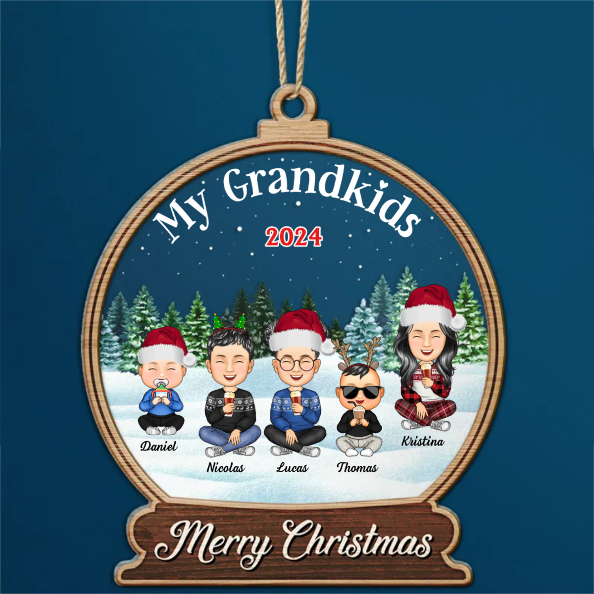 Our Grandkids Children - Personalized 2-Layered Ornament