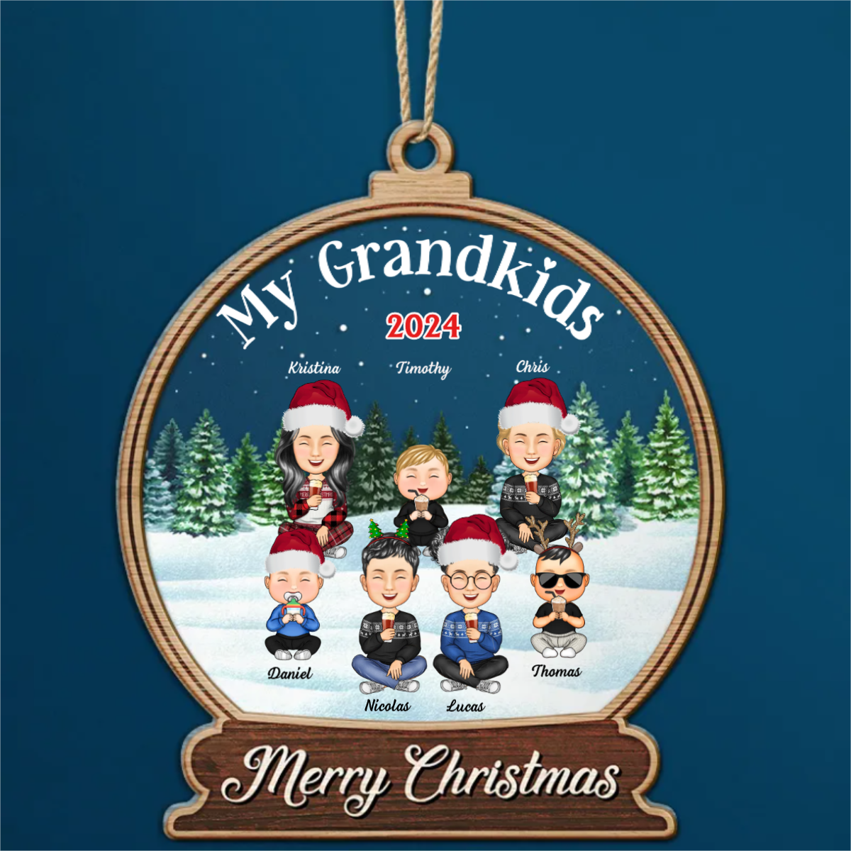 Our Grandkids Children - Personalized 2-Layered Ornament