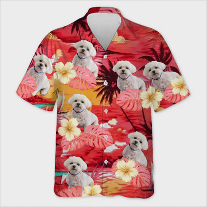 Custom Photo Forget The City, We Enjoy Our Summertime - Personalized Tropical Hawaiian Aloha Shirt - Gift For Pet Owners, Pet Lovers