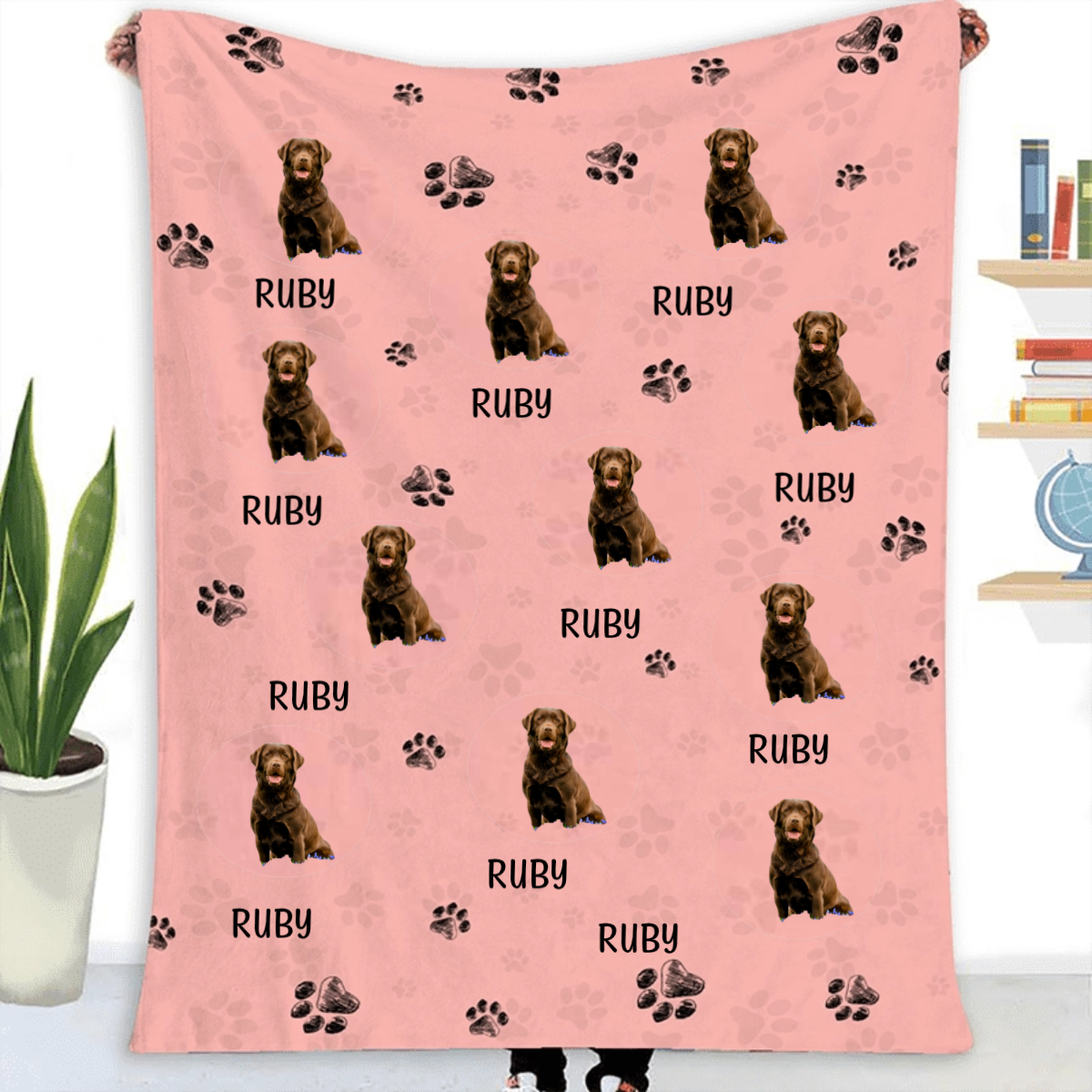 Pet Portrait Custom Image Gift For Dog Cat Pet Lover Personalized Fleece Blanket