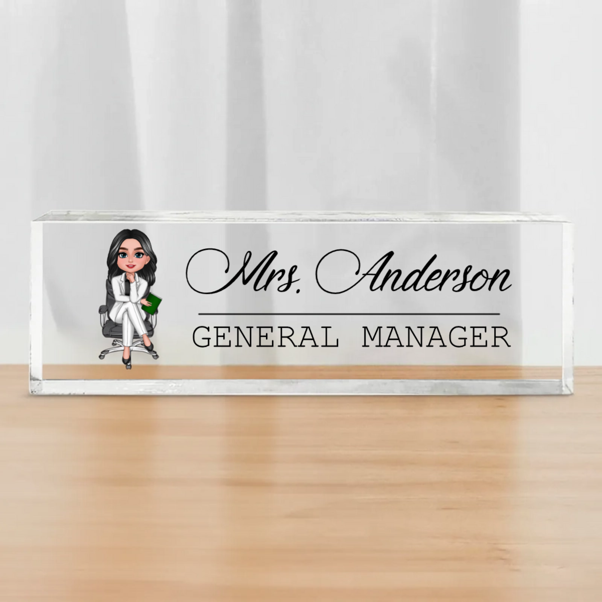 Woman Man Office Personalized Acrylic Desk Name Plate, Office Desk Decor, Gift For Colleagues, Coworkers