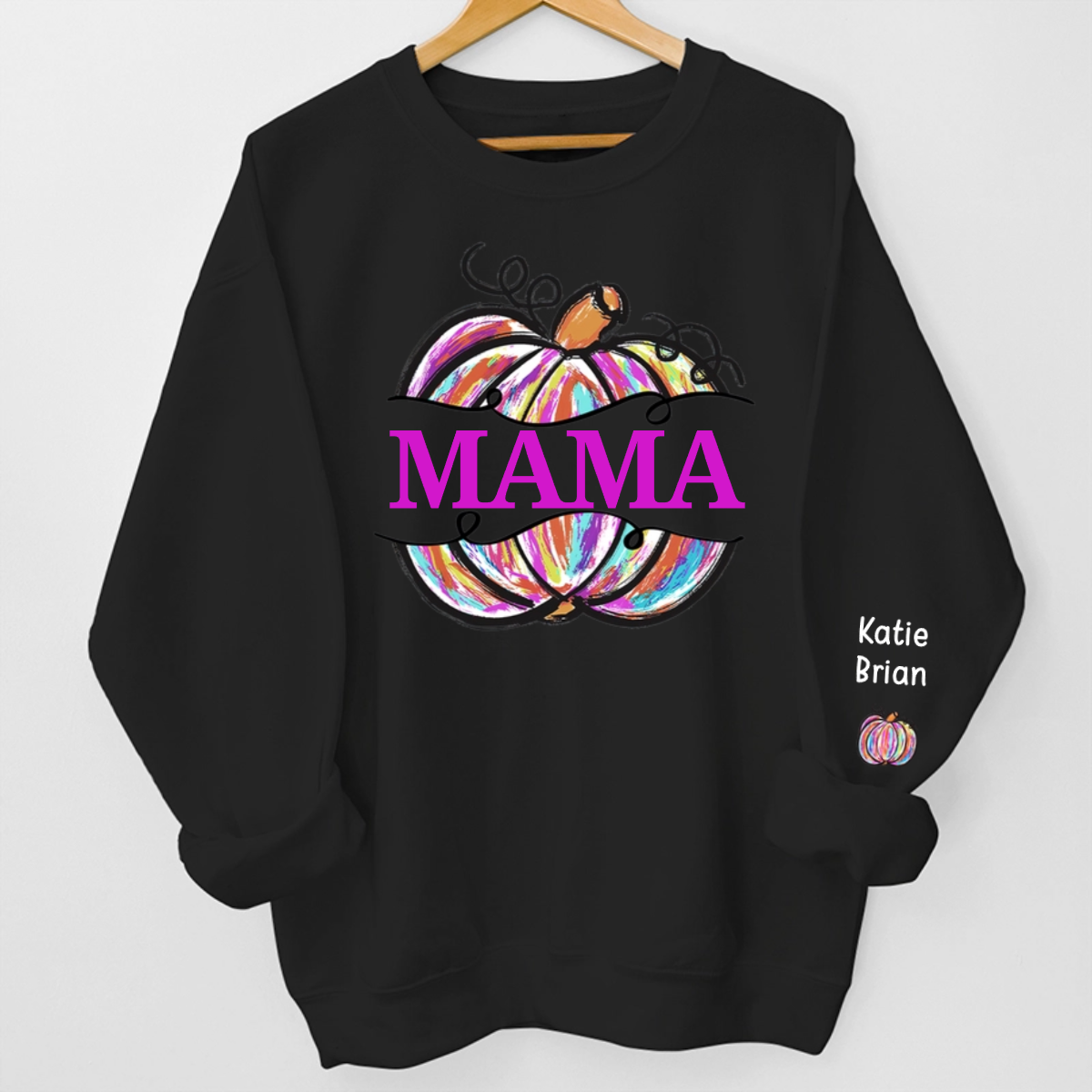 Personalized Gigi Grandma Painted Pumpkin Fall Sweatshirt