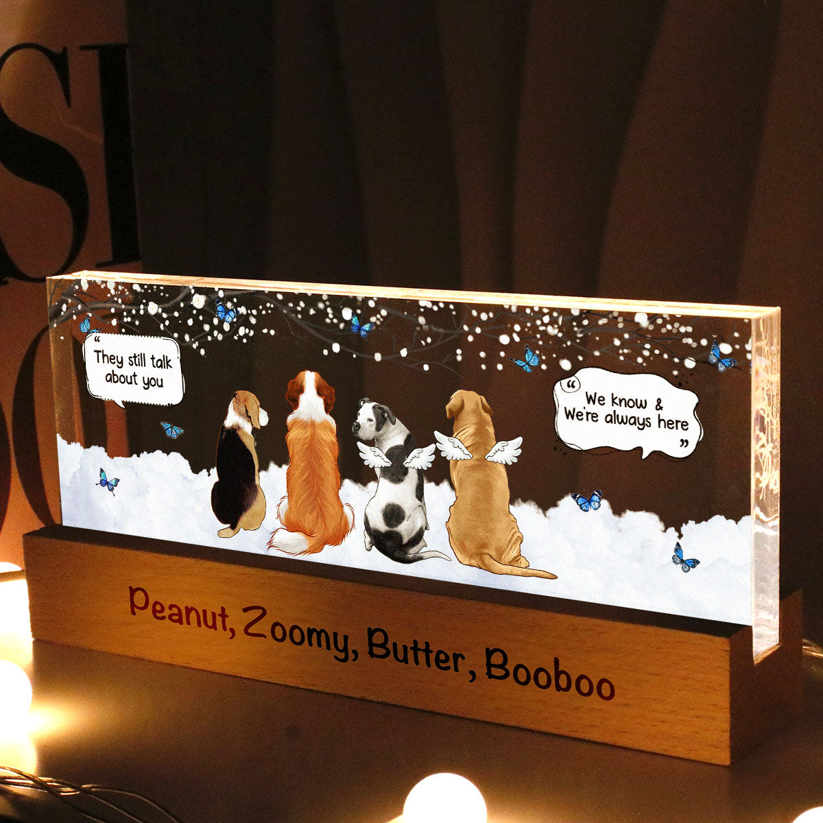 They Still Talk About You, Memorial Gift For Pet Dog Cat Lovers, Personalized LED Night Light