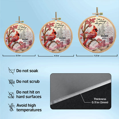 I'm Always With You Cardinal Memorial Keepsake 3D Effect Personalized Acrylic Ornament