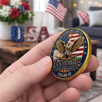 U.S. Veteran 250 Years Freedom Eagle 2D Flat - Personalized Commemorative Keepsake Coin