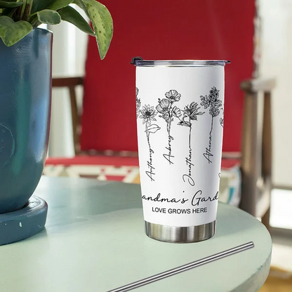 Personalised Nana's Garden 1-15 Birth Flower Bouquet 20oz Tumbler