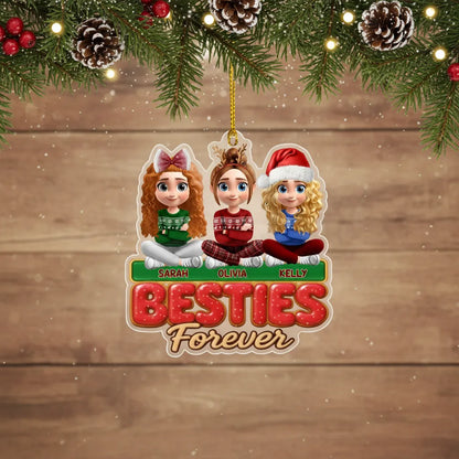 Custom Acrylic Ornament - Personalized Best Friend Christmas Birthday Gifts For Women, Besties, Sisters, BFF - Side By Side