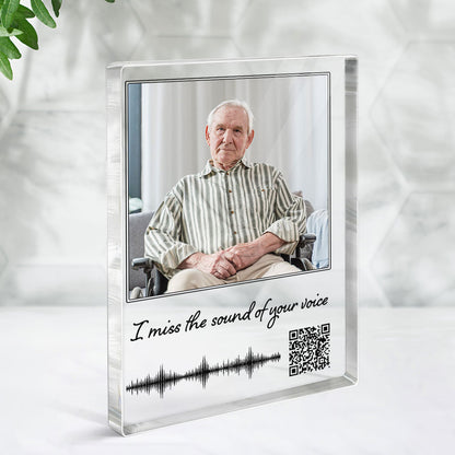 Voicemail Voice Message Scannable QR Code Family Memorial Sympathy Gift Keepsake Personalized Vertical Rectangle Acrylic Block Plaque