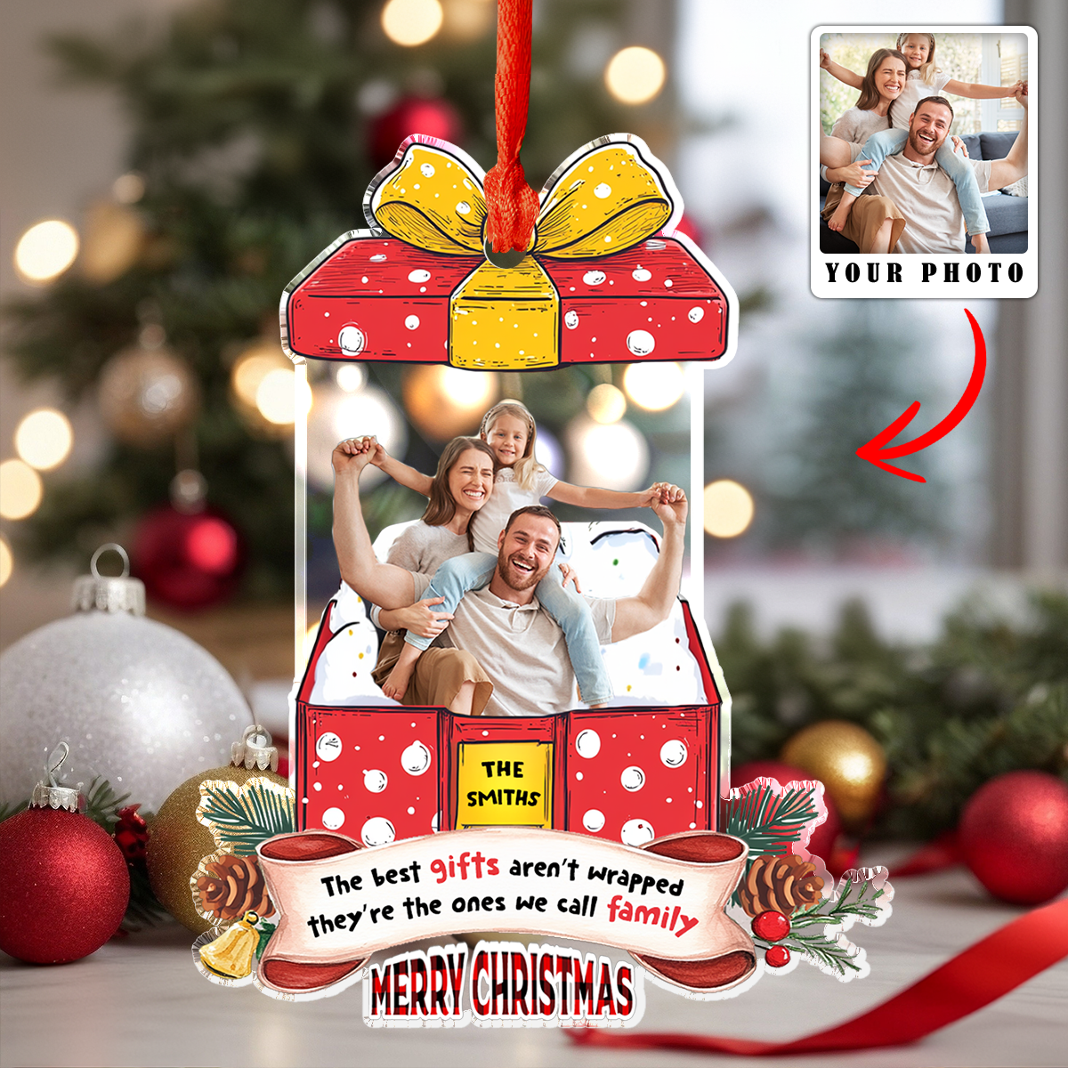 Shineful Personalized Decoration Ornament Upload Photo Family Is The True Gift