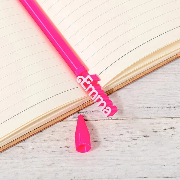 Personalised Multi-Color 3D Printed Retro Dolly Font Name Pen 0.5mm Set of 2 Back to School Gift for Student Classmate Teacher