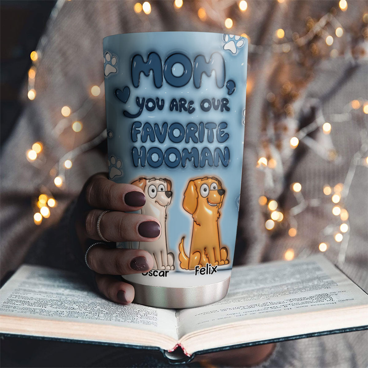 Thanks For Being Dog Favorite Human - Personalized Custom 3D Inflated Effect Tumbler