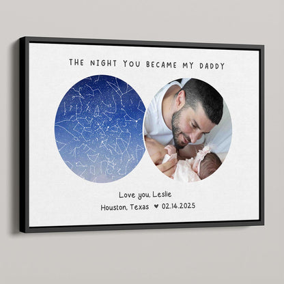 The Night You Became My Father Personalized Poster, Custom Star Map by Location & Date, Unique Heartfelt Gift for Dad, Gift for him