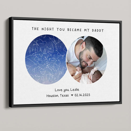 The Night You Became My Father Personalized Poster, Custom Star Map by Location & Date, Unique Heartfelt Gift for Dad, Gift for him