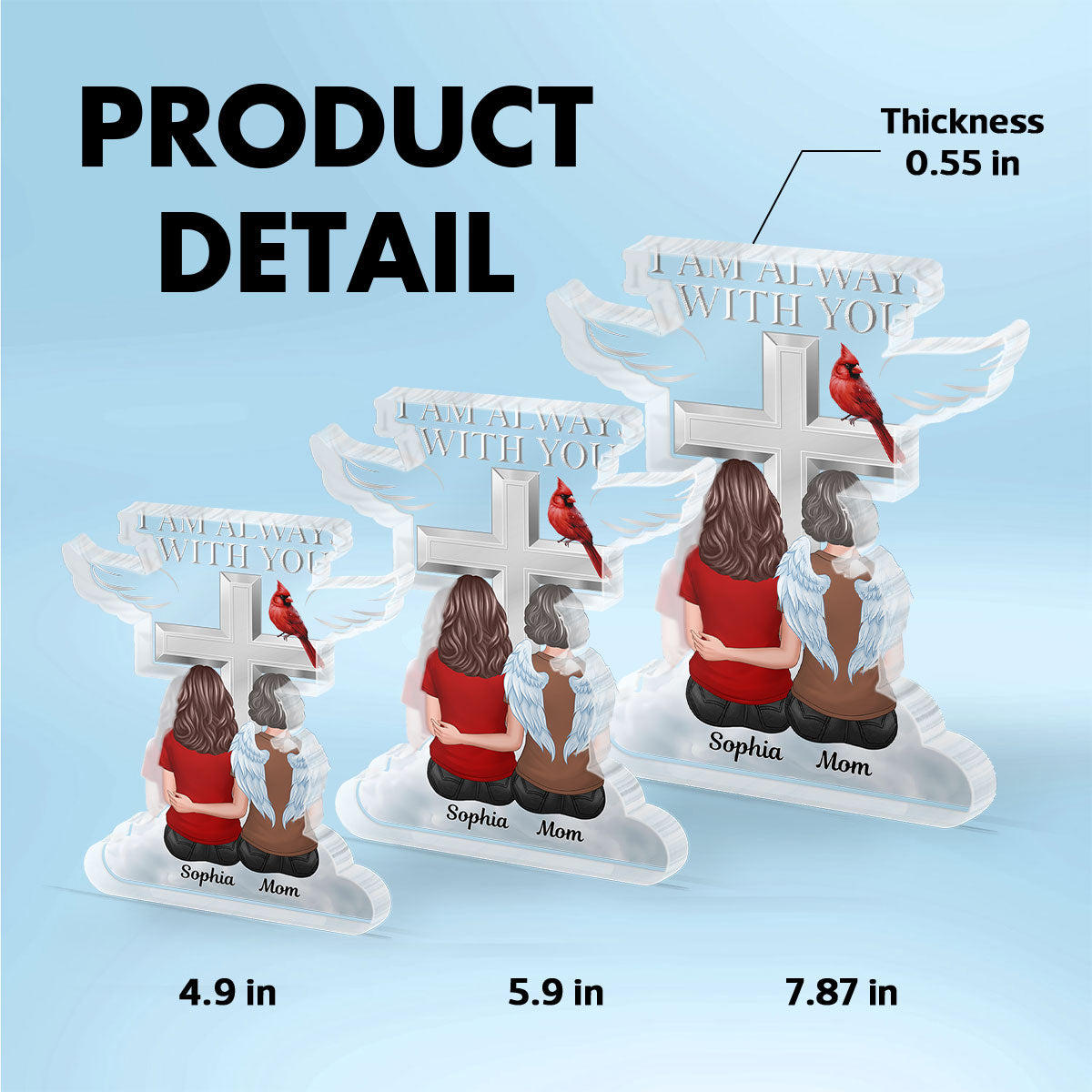 Always With You Family Memorial Keepsake Personalized Acrylic Block Plaque