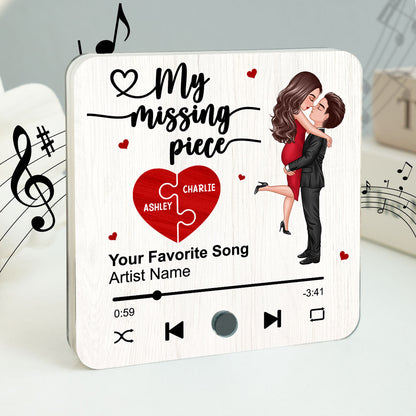 My Missing Piece Valentine‘s Day Gift For Her Gift For Him Couple Kissing Favorite Song Personalized Music Fridge Magnet