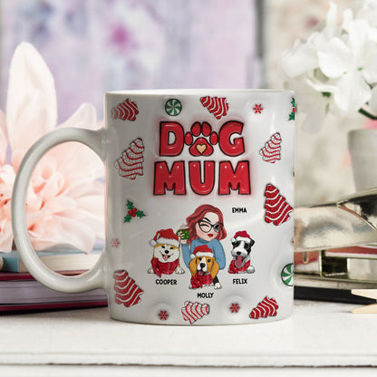 Dog Mom Christmas Cake - Personalized Custom 3D Inflated Effect Mug