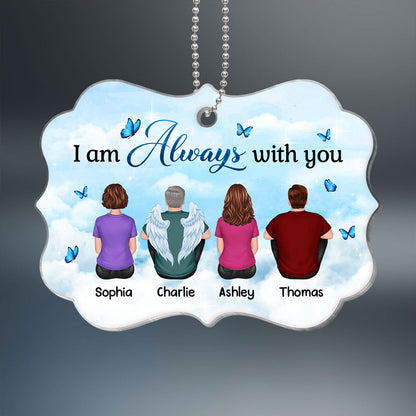 Family Sitting Back View Sky Memorial Remembrance Gift Personalized Acrylic Ornament